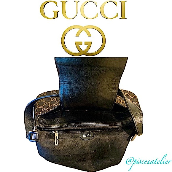 Gucci Vintage GG Monogram Supreme Canvas with Leather Trim Baguette Bag - Picture 6 of 15